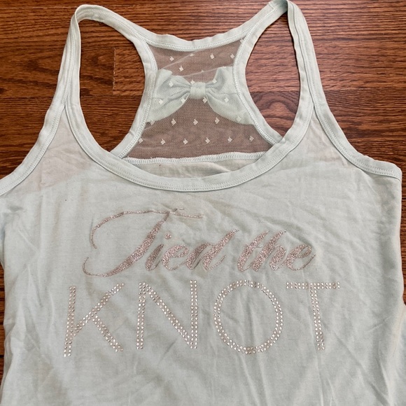 Bridal lingerie wedding shower bachelorette Blue by Betsey Johnson Bride bow top - Picture 2 of 6